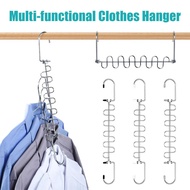 Multifunction Hanger Pant Clothes Scarf Tie Towel Non-Slip Household Rack Magic Clothes Metal Organizer Storage Folding Hangers S-Curve Artifact B1P6