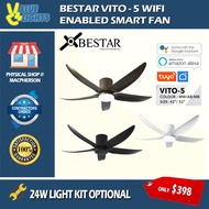 Bestar VITO-5 Wifi Enabled Smart DC Ceiling Fan Hugger Fan for Low Ceiling Vito 5