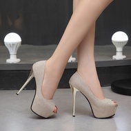 Women's High Heels 12 cm Wedding Shoes Fashion Party Dating 5 cm Waterproof platform Shoes