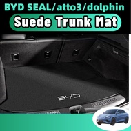 Byd seal/atto3/dolphin Car Boot Liner Cargo Leather suede Rear Trunk Mats Luggage FLoor Tray Waterproof Carpet Accessories
