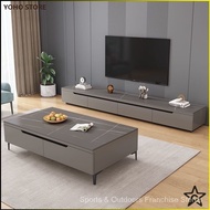 ZF STORE TV Console Cabinet Rock Panel TV Cabinet Coffee Table Set Home Tv Console Cabinet