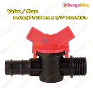 Pe Hose Valve 25 mm to 3/4 Male Drat (3/4 Inch Trillion Milliard Hose) Stop Faucet Offtake Water Fau