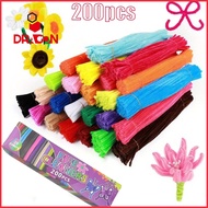 200pcs Fuzzy Wire Packaging Plush Tube Fluffy Stick DIY Crafts Creative Toy Boxed Chenille Wire