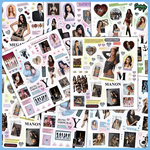 KATSEYE Premium Waterproof Graffiti Stickers Pack Creative DIY Collage Decoration Decals for Laptop 