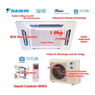 Daikin 1.0hp Ceiling Cassette Aircond FFC25A &amp; RC25A-3CK-G1F (wifi) panel BF20CMF (Smart Control)