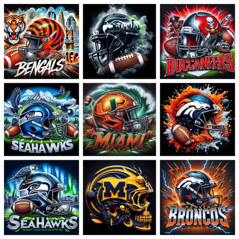 American Football Helmet 5D DIY Diamond Painting Modern Sports Design DIY Diamond Embroidery Home De
