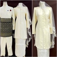 KEBAYA CREAM KRIM | BAJU KEBAYA MODEN ZAHARIA | BAJU NIKAH | SET BAJU SANDING | PENGANTIN SET COUPLE