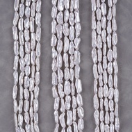 7-9mm white color natural frehswater biwa pearl strand wholesale price