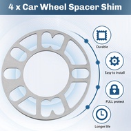 4Pcs Aluminum Wheel Spacers Shims Plate Auto Wheel Spacers 5mm Stud for 4X100 4X114.3 5X100 5X108 5X