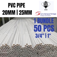 [50PCS BUNDLE] PUTRA SIRIM PVC CONDUIT PIPE 20mm/25mm / PAIP ELECTRIKAL SIRIM 3/4'' / 1''