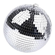 Silver Mirror Disco Ball Mirror Disco Hanging Ball with Hanging Ring for Light Effect Party, Home De