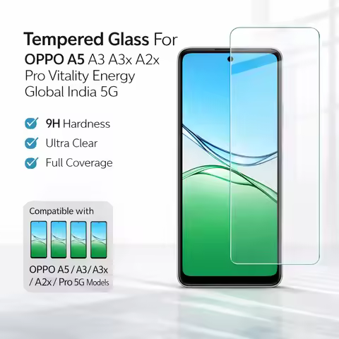Tempered Glass For OPPO A5 A3 A3x A2x Pro Vitality Energy Global India 5G Protector Film Anti Oil Ol