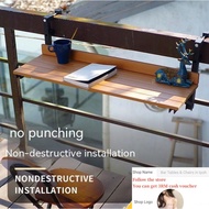Ready Stock# Nordic Folding Hanging Table Outdoor Bar Table Balcony Foldable Table Balcony Railing T