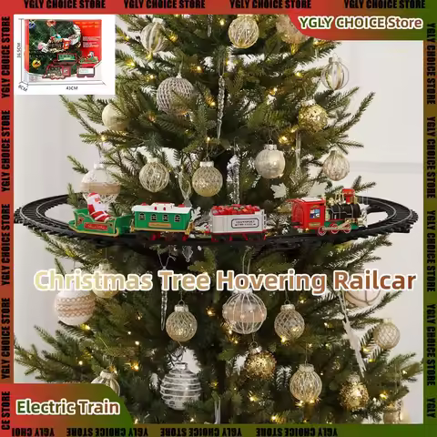 Christmas Train Set with Lights Sounds Railway Tracks Sets Locomotive Engine fo Christmas Tree Elect