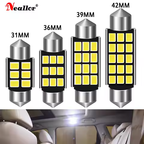 2x C5W LED CANBUS Bulb Festoon 36mm 36mm 41mm Car Interior Lights License Plate Lamp For VW Passat B