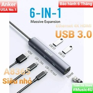 Anker A8365 6 in 1 Hub Set Anker USB Type C to Ethernet HDMI 30Hz USB 3.0 PD for Samsung dex Laptop