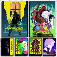 Cyberpunk Edgerunners Anime Cartoon Movie Poster White Paper Poster For Living Room Bar Decoration S