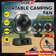 JDEX kipas camping fan 20000mAh tahan lama heavy duty rechargeable battery & usb with light
