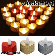 WISDOMEST 6Pcs Tealight Candles, Flameless Wedding Light Led Candle,  Battery-Power Heart-shaped Create Warm Ambiance Romantic Candles Home Decor
