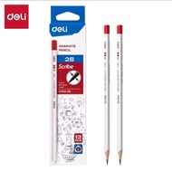 Deli 2B Scribble Graphite Pencil C062-2B (1 pack contains 12 pcs) Deli Scribble 2B Pencil/