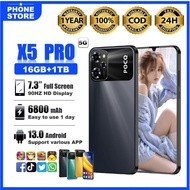 5G HP 16GB RAM 1TB ROM 7.3 Inch Android Phone Dual SIM Fast Charging Big Battery Handphone Murah Rea