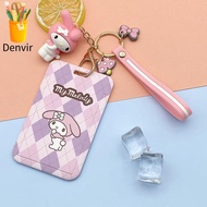 ROBERTA Cartoon Credit Card Fans Collection Gifts Keychains Neck Straps Keychain Lanyard Kitty Cinnamoroll Melody Mobile Phone Straps Card Case Lanyard Bus Card Case Bank Card Holder ID Card Holder