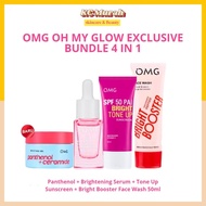 OMG Exclusive Bundle Boss GlowGirl ( Panthenol, OMG UV Barrier Sunscreen, Face Wash, OMG Peach Glowi