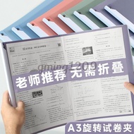 Gradient Color A3 Rotating Trolley Folder a4 Test Paper Storage Transparent Student File Drawbar E S