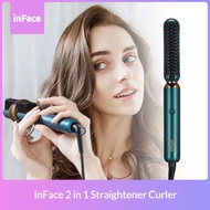 Inface Hair Straightening Comb 2 in 1 Straight and Curly Hair Negative Ion Comb/wet and dry dual use