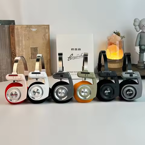 Classic Retro Studio DJ Stereo Headsets V 5.3 Fashion Headset Built in Microphone Wireless Music Ear