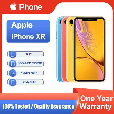 Original Unlocked Apple iPhone XR 3GB RAM 64/128/1256G ROM Used 6.1" A12 Bioni Face ID NFC Liquid Re