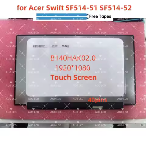 14.0" B140HAK02.0 for Acer Swift SF514-51 SF514-52 Laptop LCD Touch Screen LED IPS Panel Matrix Disp
