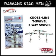 FIXORY CROSS-LINE T-SWIVEL CLT-427, 3 WAY SWIVEL, FISHING SWIVEL