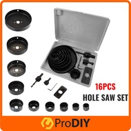 6pcs/11pcs/16pcs/19pcs Hole Saw Set Drill Bit 64mm ~ 127mm Cutter Core Shaft For Plastic Wood Alloys