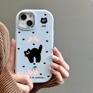 Cute Cherry Cat Casing OPPO A5Pro A3Pro A5i A60 A17 A16 A55 F11 F9 A5 A12 A31 A54 A57 A9 A73 A96 A74