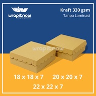 Kraft Lace Food Box 18x18x7 20x20x7 22x22x7 Rice Box Catering Sponge Cake Factory Box