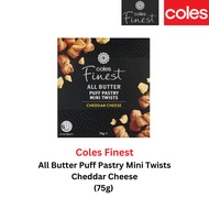 Coles Finest - All Butter Puff Pastry Mini Twists Cheddar Cheese (75g/box)