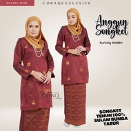 BAJU KURUNG MODEN SONGKET CQ MAGENTA PINK DARK GREY BRONZE PURPLE BLACK NAVY BLUE MAROON EMERALD GREEN SOFT YELLOW GOLD