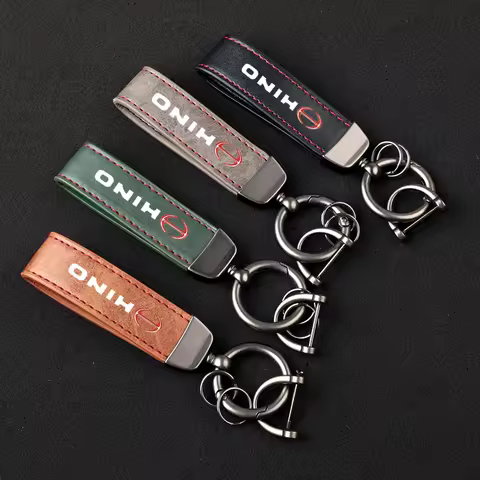 Luxury Leather Lanyard Keychain Car Key Ring Jewelry for HINO with logo car Accessorie