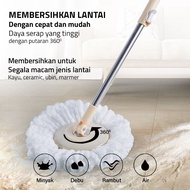 Alat Pel Lantai Tongkat Pel portabel Kain Pel Set Stick Set with Headmop / Pel Spin Mop Tongkat