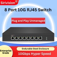Sirivision 8-Port 10G Switch RJ45 SFP+ Network Switch Layer 3 Managed Unmanaged Ethernet 10Gbps