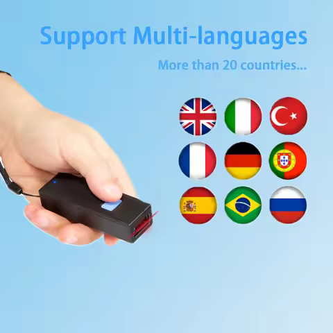 Portable Mini BT Barcode Scanner Quick 2D QR Code Reading USB Interface Stock CMOS Wireless Instant 