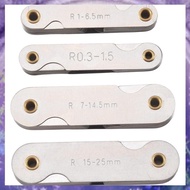 (Y W Z H)Radius Gauge Set,4Pcs Stainless Steel Radius Fillet Gauge Measuring Tool (R0.3-1.5/ R1-6.5/