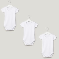 Babyshop Juniors Short Sleeves Bodysuit with Snap Button Closure - Set of 3
