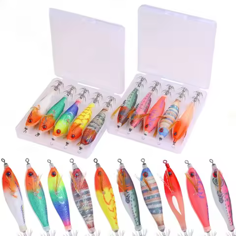 Balanced Floating Squid Jig with Glow in The Dark Lure Egi for Cuttlefish Octopus Slow Sinking Fishi