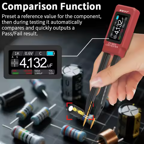 ZOYI Intelligent Tweezers LCR Tester ZT-MD2 Digital Bridge One-Click Measurement of RCL Resistance C