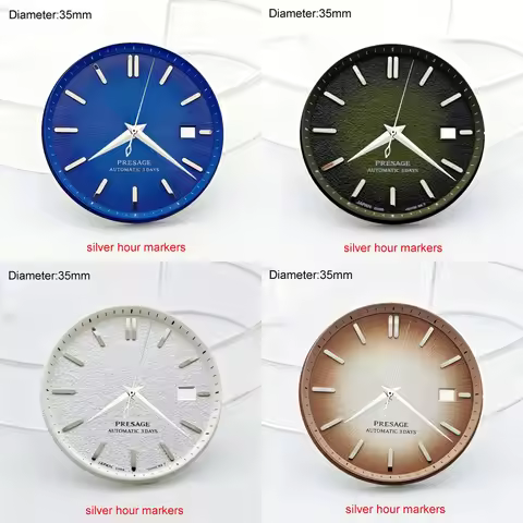 35mm NH35 S Logo Dial Green Blue Brown PRESAGE Dial for NH35 Movement Fit 40mm Rose Gold Case PRESAG