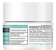 ESSENHERB Tea Tree Cream | Pure Tea Tree, Face moisturizer | For dry skin, acne-prone, all skin | Ko