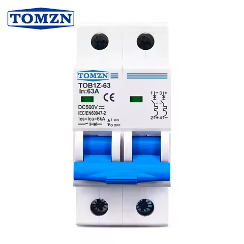 TOMZN 2P DC MCB 6000A 500V Mini Circuit Breaker 3A 6A 10A 16A 20A 25A 32A 40A 50A 63A Y connection