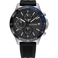Authentic Tommy Hilfiger Men Black Dial Silicon Watch 1791724 Jam Tangan Lelaki